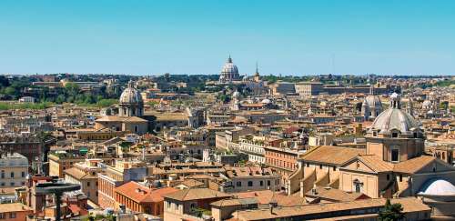 Rome Italy Panorama City Urban Landmarks Historic