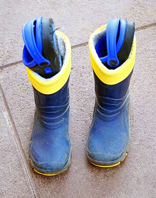 Rubber Boots Kids Boots Blue Shoes Family