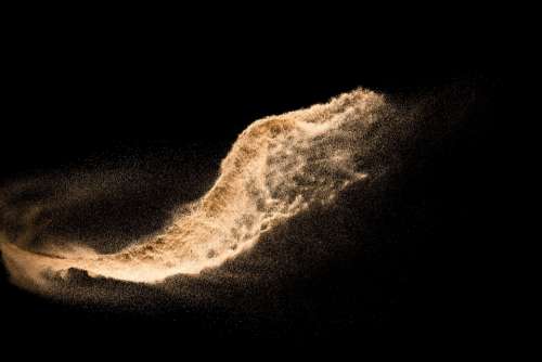 Sand Dust Explosion Background Black Isolated