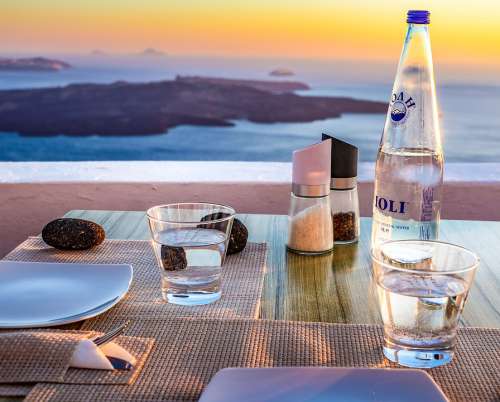 Santorini Eating Water Fresh The Drink Healthy
