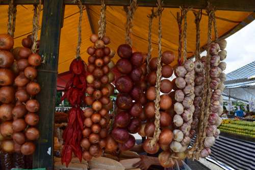 Sao Paulo Onions Market Fresh Outside Outdoor
