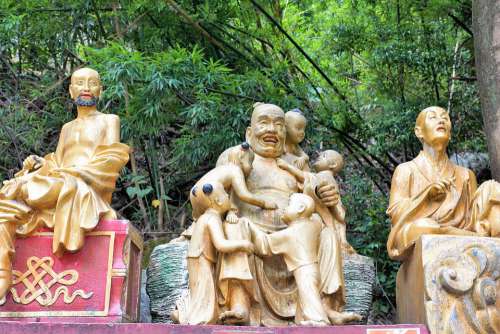 Sculpture Gold Buddha Art Statue