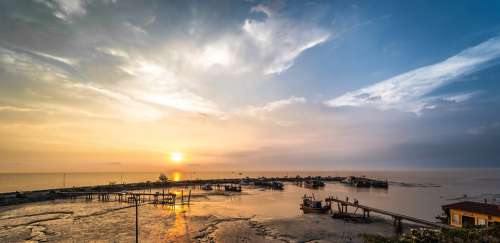 Sea Seaside Sky Water Beach Sunset Cloud Island