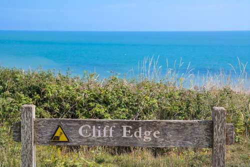 Sea Water Cliff Risk Blue