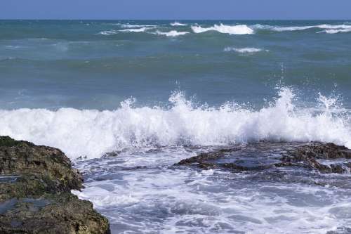 Sea Waves Rocks Storm Wind Nature Sand Italy