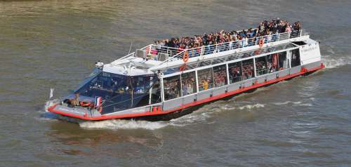 Ship Tourists Seine River Paris France