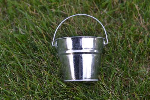 Silver Bucket Grass Bucket Galvanized Bucket