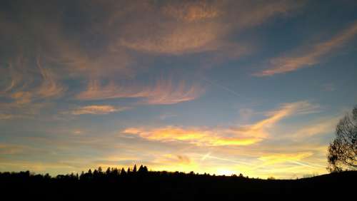 Sky Sunset Clouds Evening Dusk Abendstimmung