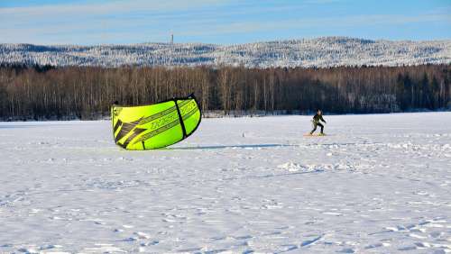 Snow-Kiting Winter Sport Skis Kite-Surfing Snow