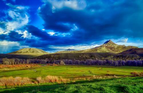 Squaw Mountain Wyoming America Landscape Sky