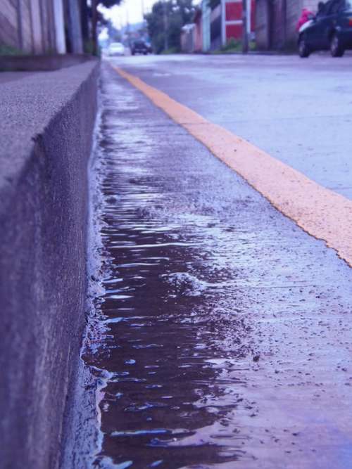 Street Sidewalk Oil Water