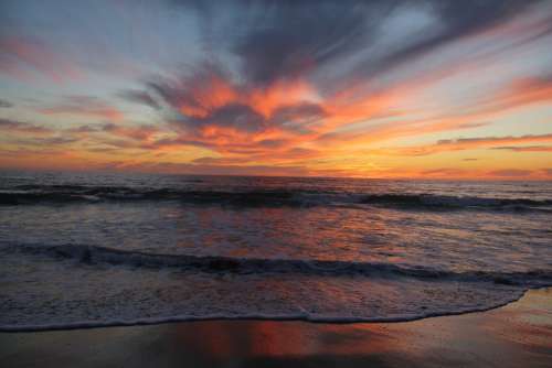 Sunset Venice Beach California Ocean