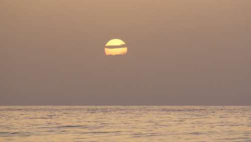 Sunset Sea Sub Ocean Sky Clouds Horizon Twilight