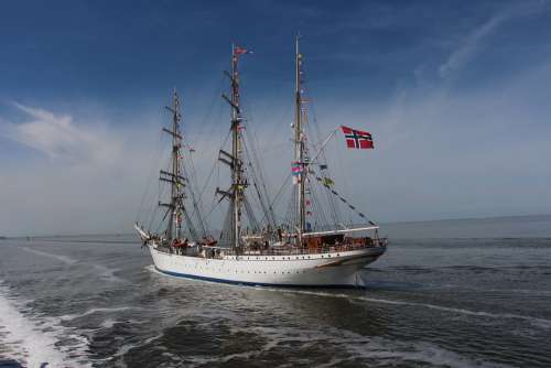 Tall Ship Norway Wadden Sea Sailing Boat Harlingen