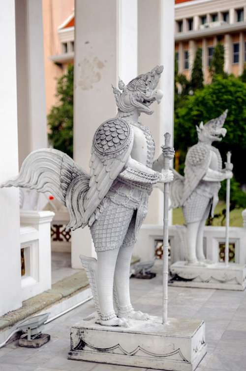 Thailand Sculpture Rooster Statue Guard Guardian