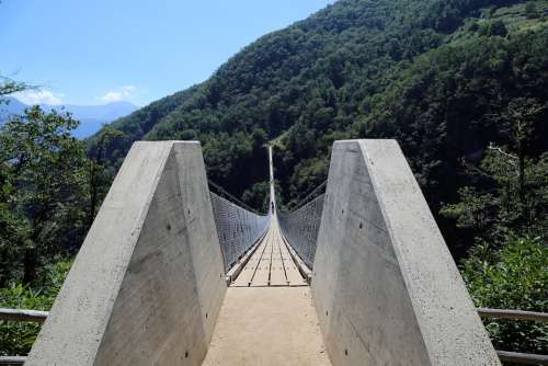 Ticino Switzerland Suspension Bridge Ponte