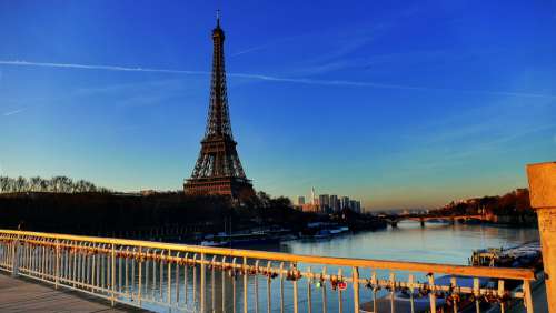 Tower Eiffel Seine Paris Bridge River Holiday