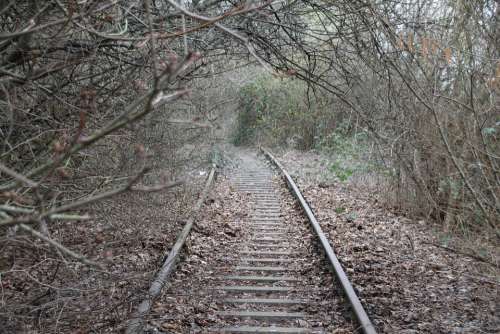 Track Rail Old Train Railway Premises Nature