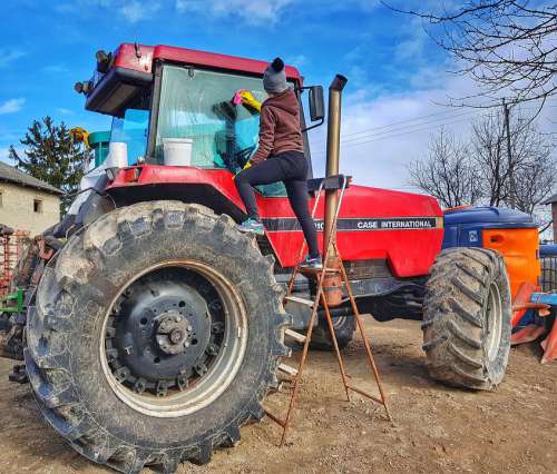 Tractor Female Farmer Rolnik Case International