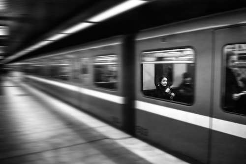 Train Metro Speed Wagon Movement Passengers Women