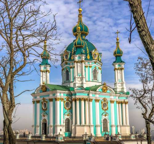 Ukraine Kiev Architecture Travel Church Sky
