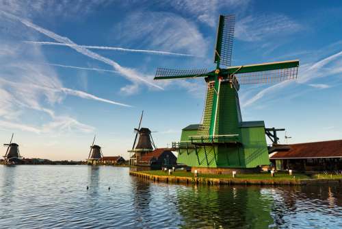 Zaandam Windmills Netherlands Windfarm Historical