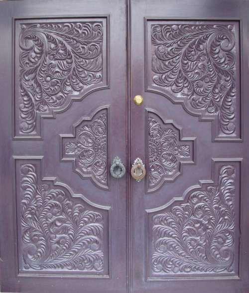door metal rectangle ornamentation gray