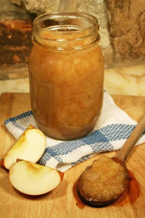 applesauce jar canning food apple