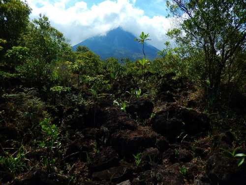 volcano view lava rok tropical scenic