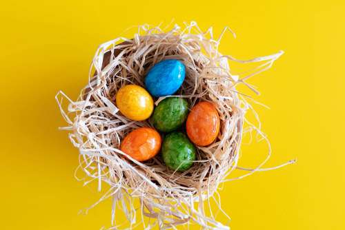 Colored Eggs on Easter Holidays