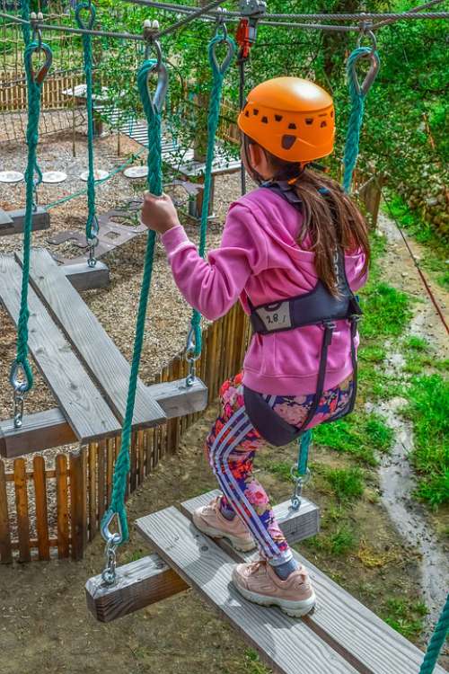 Adventure Park Ropes Girl Adventure Climb Courage