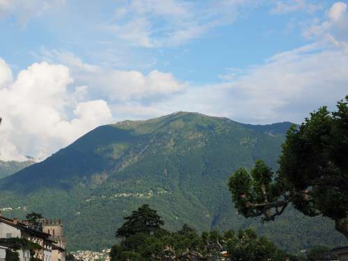 Ascona View Mountain Landscape Monte Gambarogno