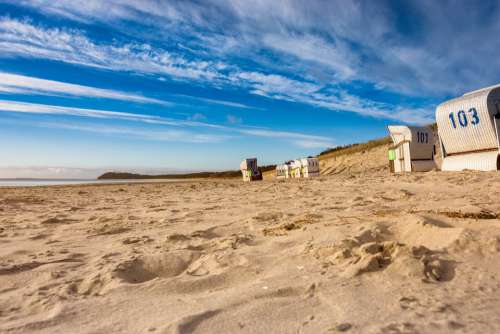 Beach Clubs Baltic Sea Coast Dunes Horizon