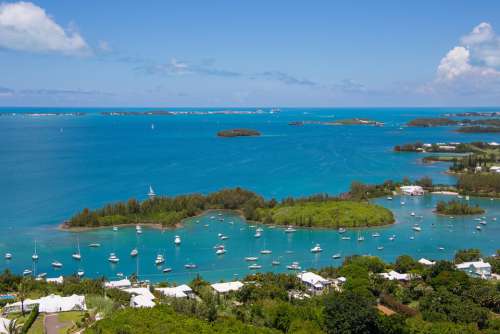 Bermuda Ocean Island Boats Sea Water Sky Scenic