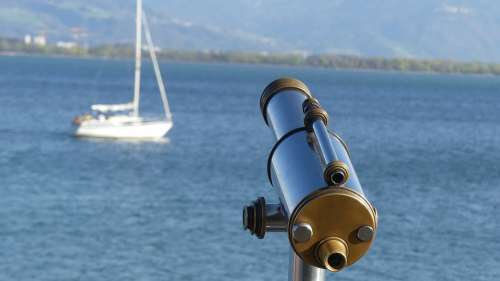 Binoculars Water View Nature Travel Lake Waters
