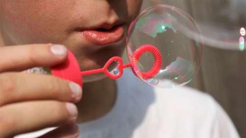 Blow Bubbles Child Mouth Lips Fun Around
