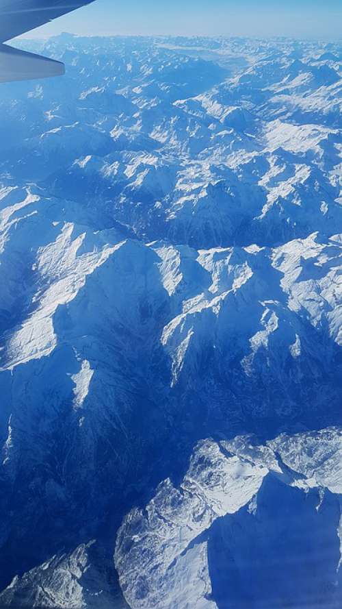 Blue Air Snow Cold Mountains Clouds Heaven