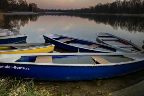 Boat Lake Canoeing Nature Landscape Rest