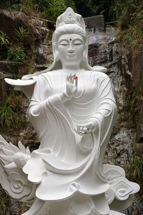 Buddha Statue White Meditation Zen Buddhism Asia