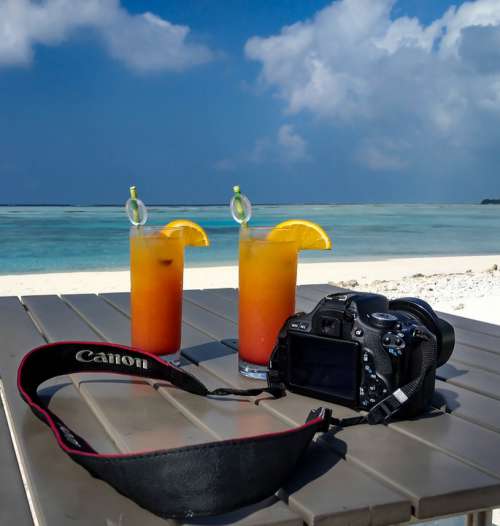 Canon Cold Drinks Sky Camera Beach Holiday Ice