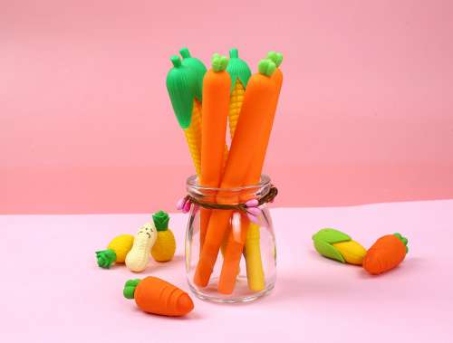 Carrot Pen Pen Glass Corn Pen Pink