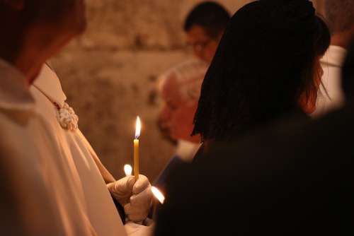 Church Priest Candle Religion Faith Light