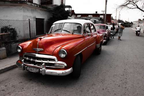 Classic Auto Cuba Classic Vehicle Cars Red