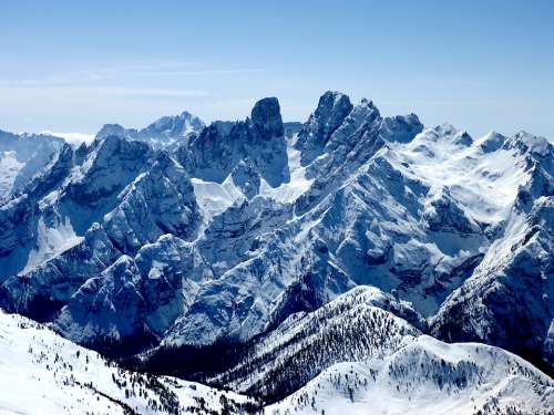 Cristalloscharte Südtirol Winter Land Mountains