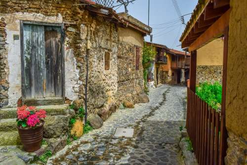 Cyprus Kakopetria Village Street Architecture