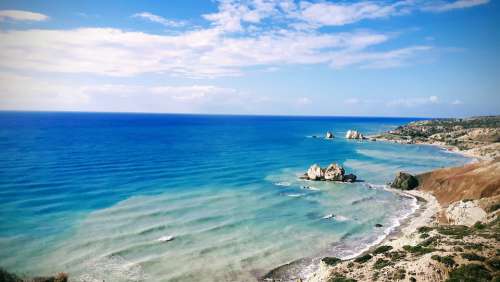Cyprus Sea Nature Clouds Sky Scenery Landscape
