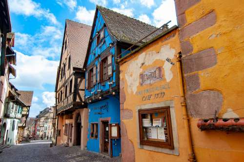 France Village City Alsace French Old Blue
