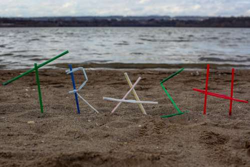Garbage Plastic Beach Pollution Straws