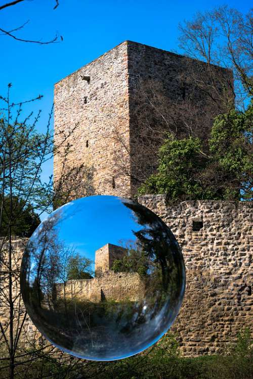Glass Ball Castle Ruin Ball Fortress Keep Donjon