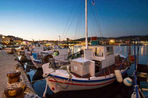 Greece Sea Mediterranean Peloponneses Fishing Boats